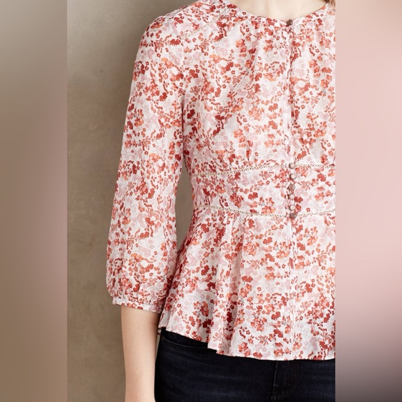 Moulinette Soeurs Amelie Blouse Anthropologie Size 2 - Picture 5 of 11